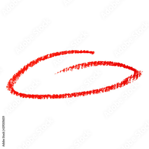 Red marker pen highlighter circle. Vector illustration