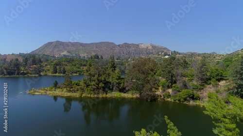 Hollywood Lake Reservoir Aerial Shot