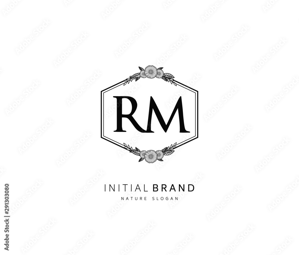 R M RM Beauty vector initial logo, handwriting logo of initial signature, wedding, fashion, jewerly, boutique, floral and botanical with creative template for any company or business. R M RM Beauty vector initial logo, handwriting logo of initial signature, wedding, fashion, jewerly, boutique, floral and botanical with creative template for any company or business.