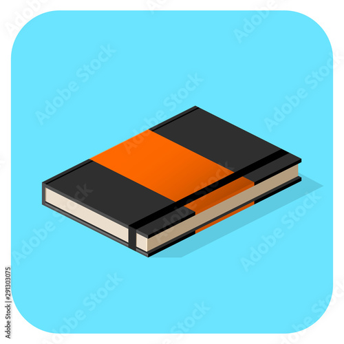 Flat Isometric Paper Notebook Vector Icon