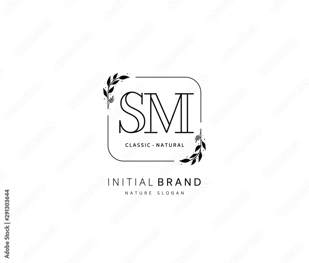 Initial Circle SM letter Logo Design vector Template. Abstract