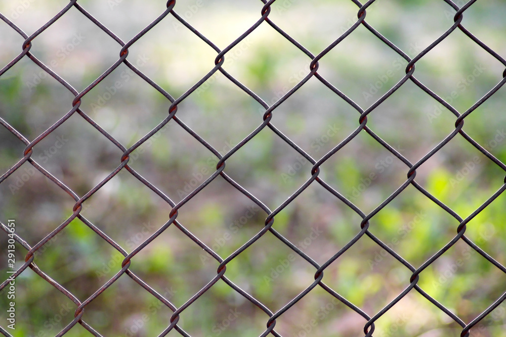 Fototapeta premium Chain fence in the yard