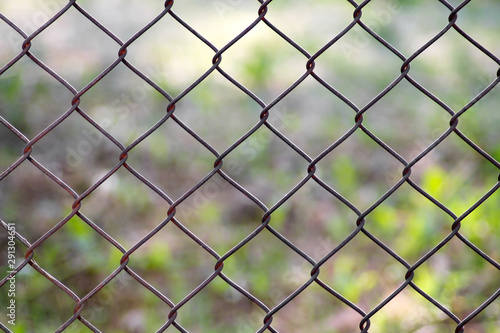 Chain fence in the yard