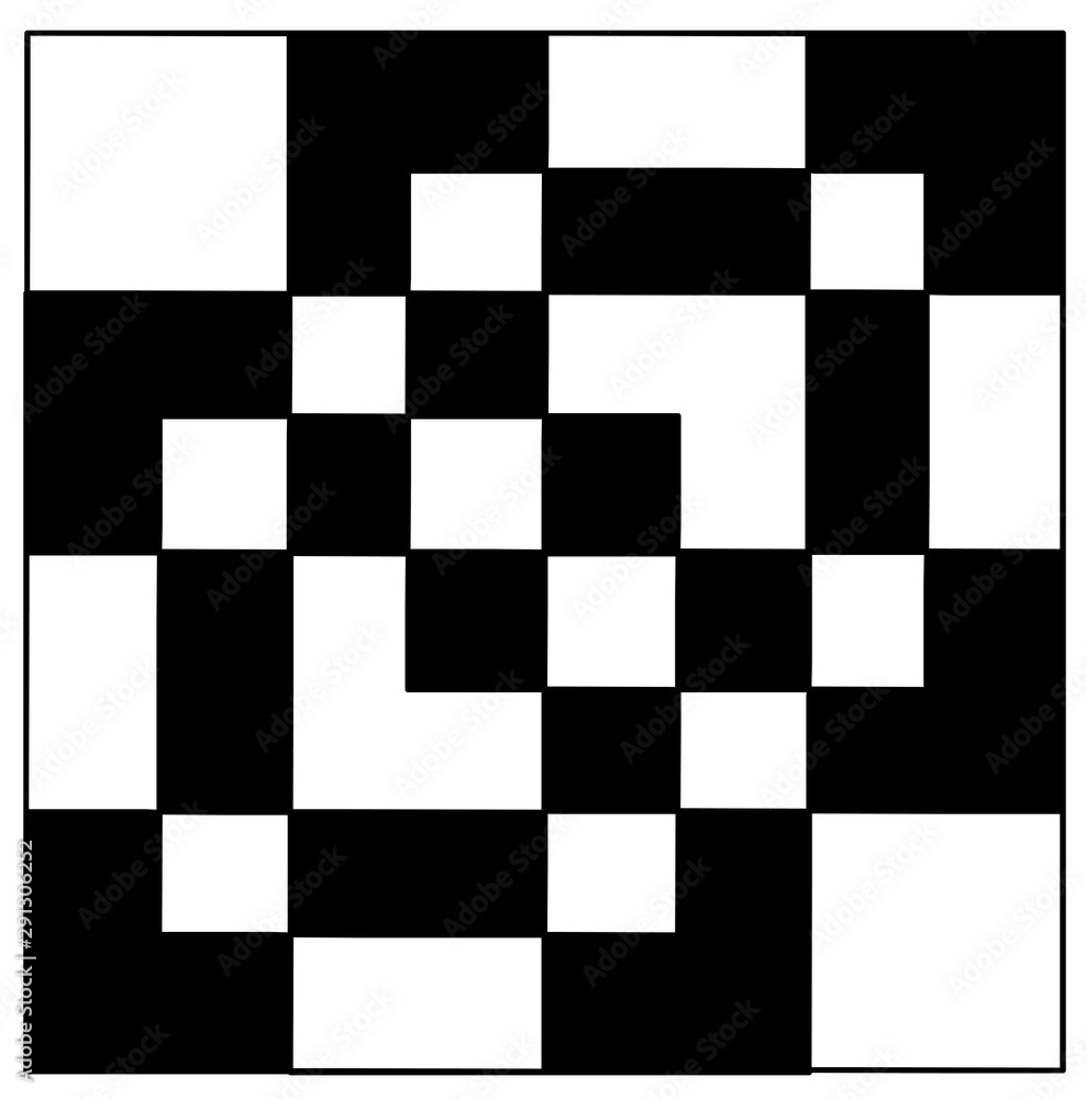 Geometrical black and white pattern shape. Abstract illustration. Pattern 