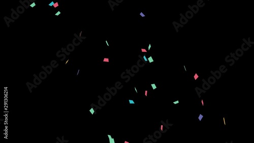 2d colorful confetti long falling, with alpha matt
