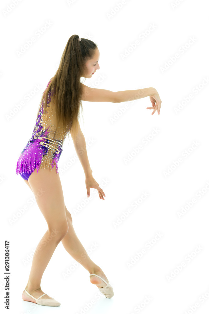 The gymnast perform an acrobatic element. The gymnast perform an acrobatic element.