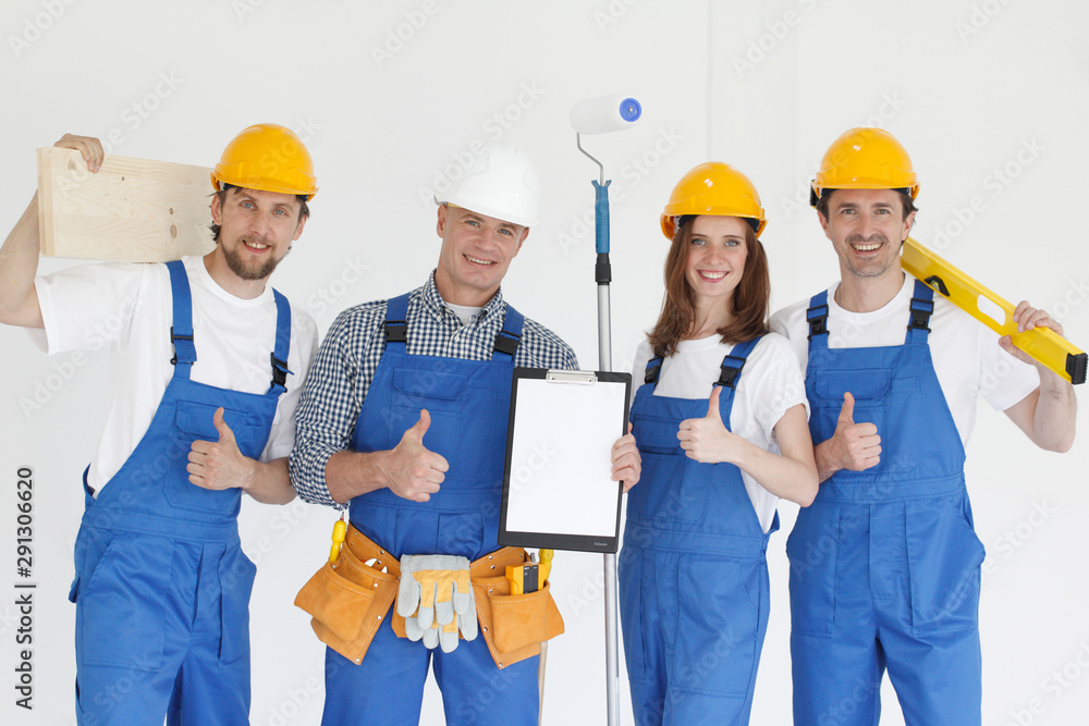 Industrial workers with tools Industrial workers with tools