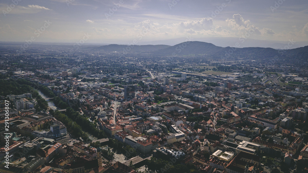 Fototapeta premium view of Graz from the sky
