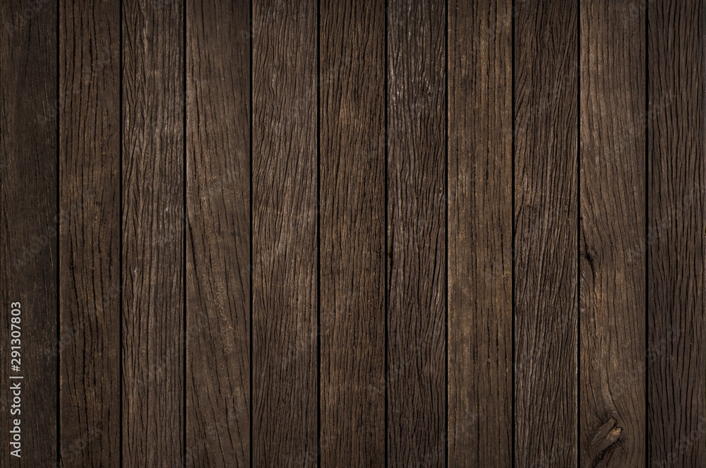 Fototapeta premium Brown wooden surface texture background. Top view angle.