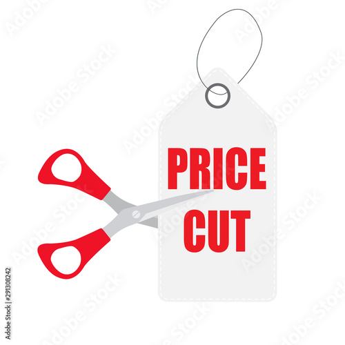 Cut prices Sale and discounts design. Vector Illustration