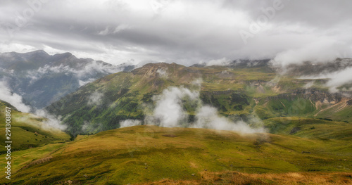 Panoramic view by Grossglockner high alpine roed, Austria