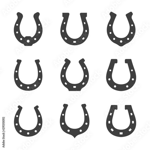 set of horseshoes vector icon