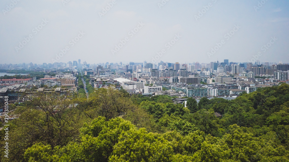 View from top of Wu Hill (Wushan), Hangzhou, China