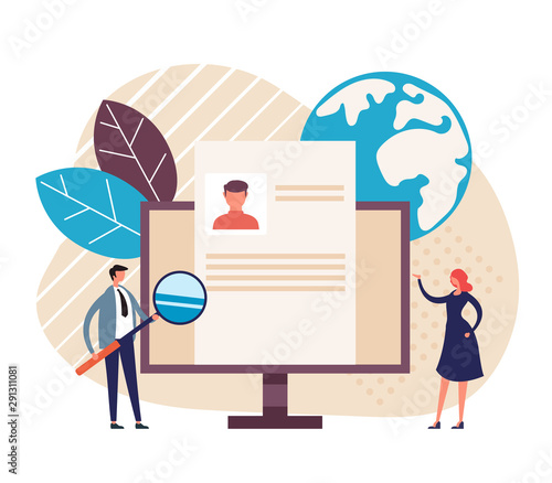 Human resources head hunting concept. Vector graphic design flat cartoon illustration