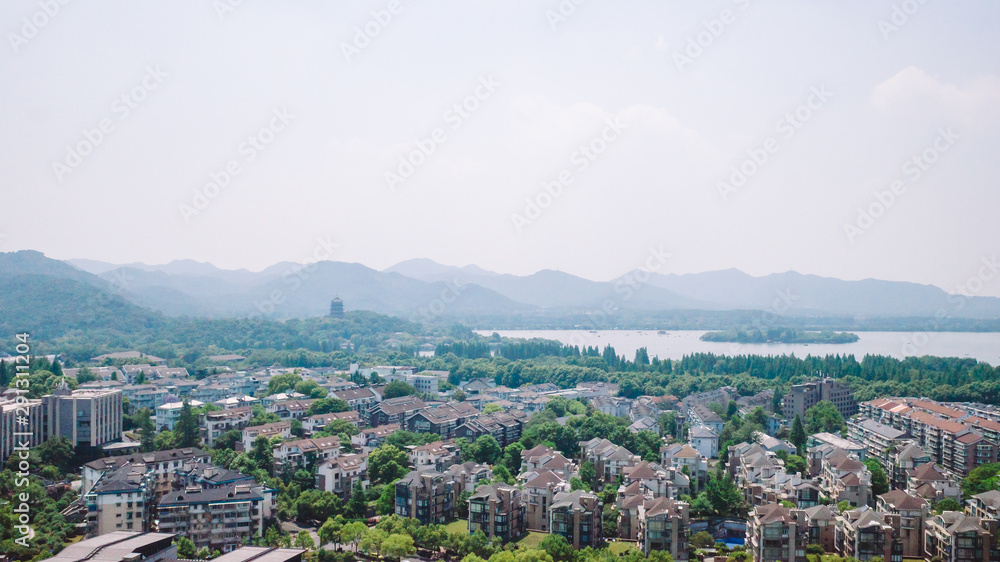 View from top of Wu Hill (Wushan), Hangzhou, China