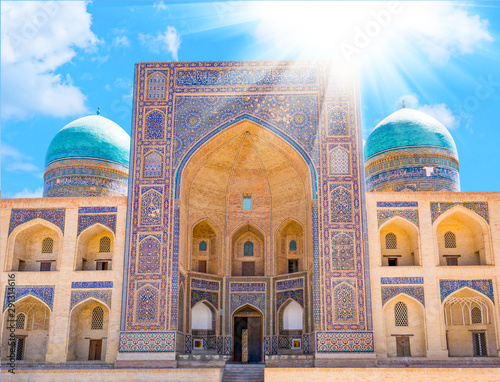 Mir-i Arab Madrassah. A view of Miri Arab Madrasah in Bukhara, Uzbekistan photo