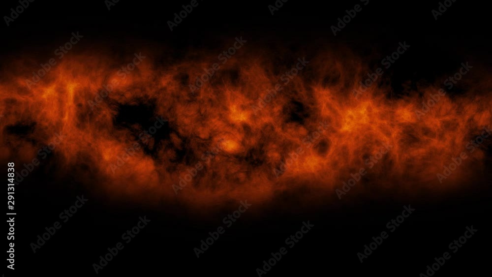 Orange atmospheric smoke, fog background. Mist and dust object on black screen Orange atmospheric smoke, fog background. Mist and dust object on black screen