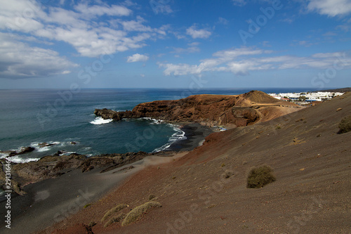 Beautiful landscape of los golfos beach, at Lanzarote