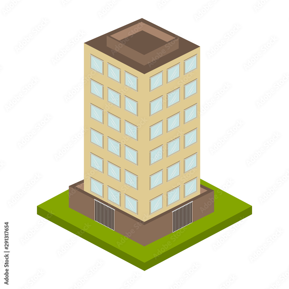 Isolated 3d apartment modern building over a white background - Vector Isolated 3d apartment modern building over a white background - Vector