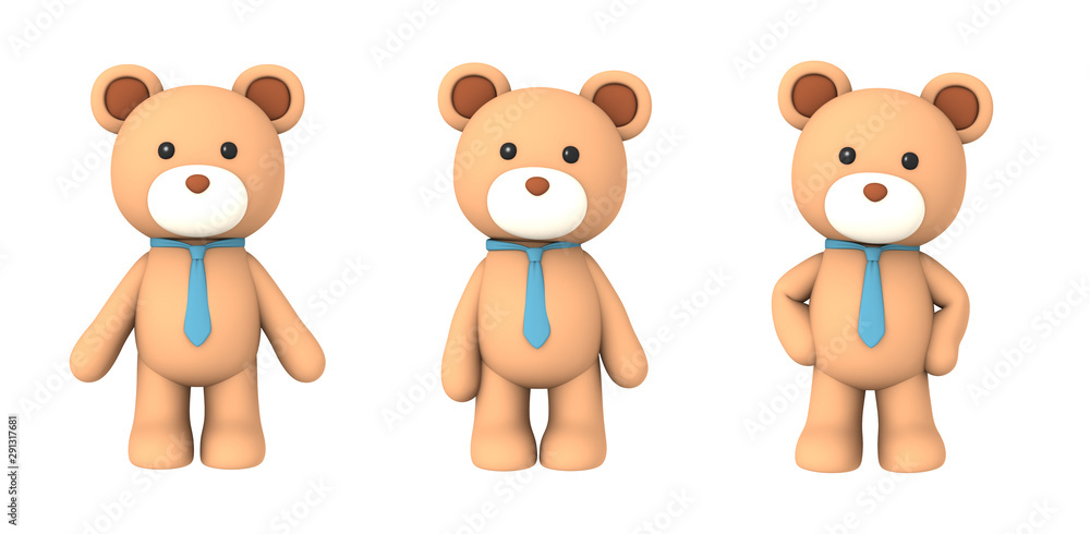 青いネクタイのクマのぬいぐるみ 青いネクタイのクマのぬいぐるみ