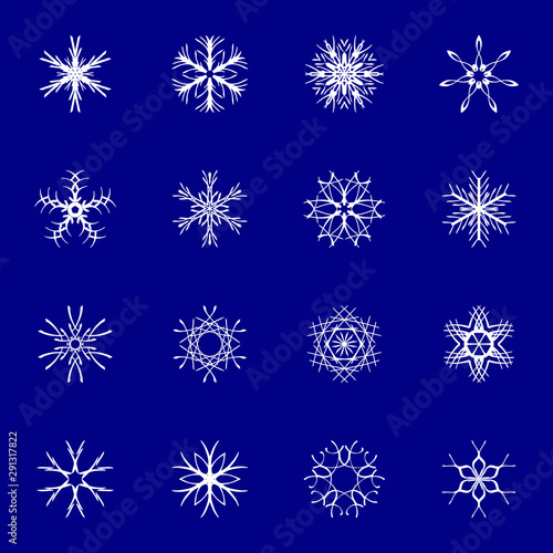Set of snowflakes for design.
