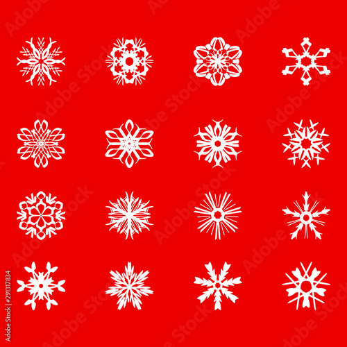 Set of snowflakes for design.