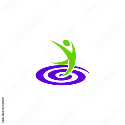 Happy aerobics logo design idea 