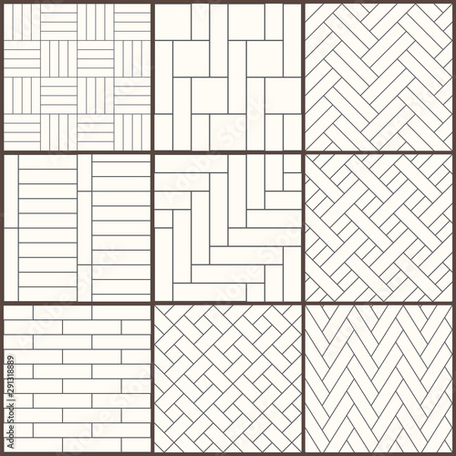 Parquet pattern. Seamless surface design with white slant blocks tiling. Floor cladding bricks.