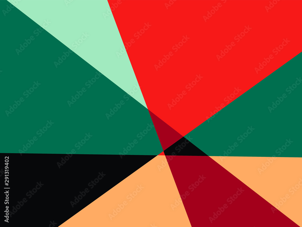 Colorful bright abstract background with angled blocks, squares, diamonds, rectangle and triangle shapes layered in abstract modern art style background pattern, textured background