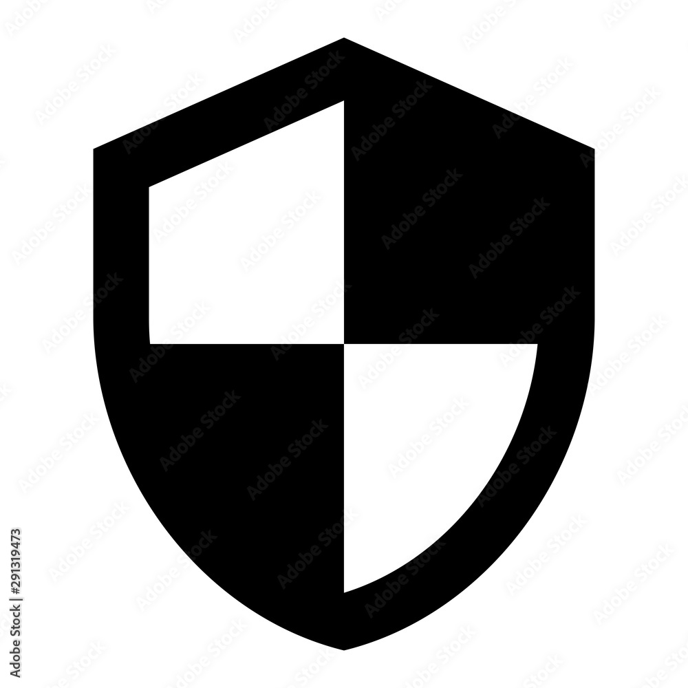 Silhouette shield or security icon vector illustration. Silhouette shield or security icon vector illustration.