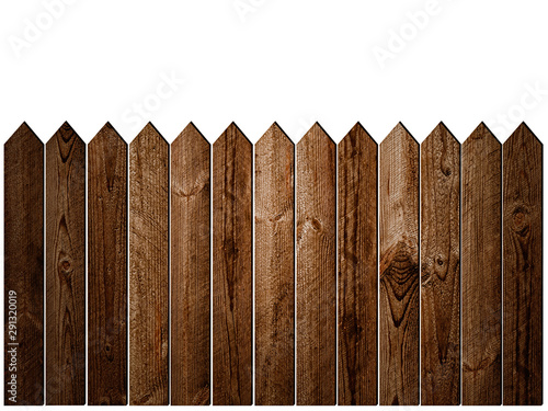 Wooden Fence over White