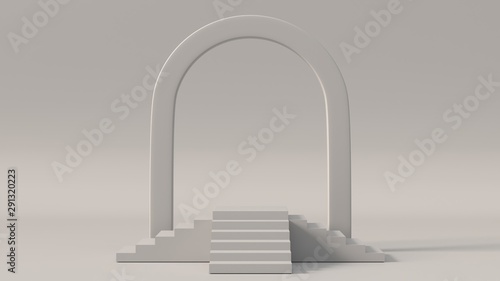 3d render image of white geometric podium background for product or commercial.3d image of abstract podium background.
