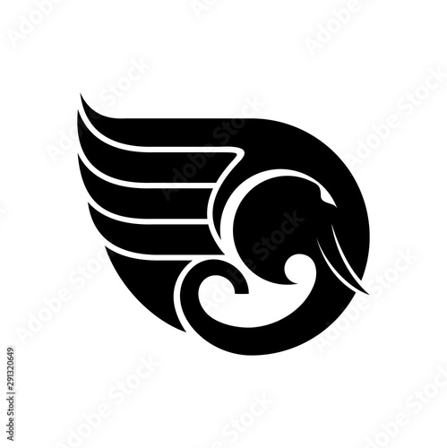 Elephant head logo. Elephant icon vector. Abstract elephant head icon.