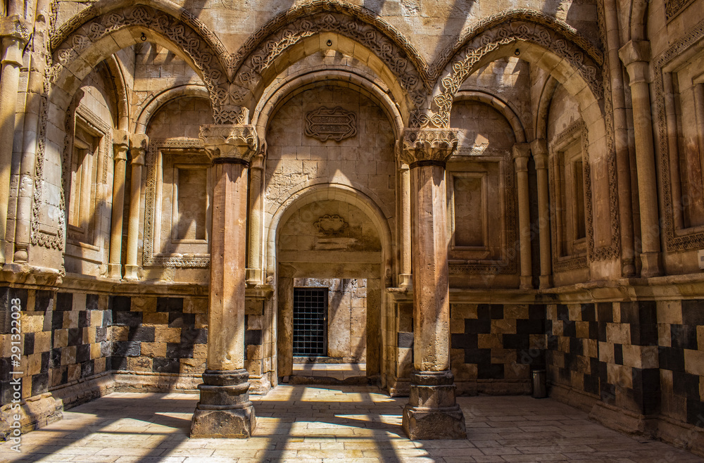 Dogubayazıt, Turkey, Middle East: the ceremonial hall in the middle of harem of the Ishak Pasha Palace, semi-ruined palace of Ottoman period (1685-1784), example of surviving historical Turkish palace
