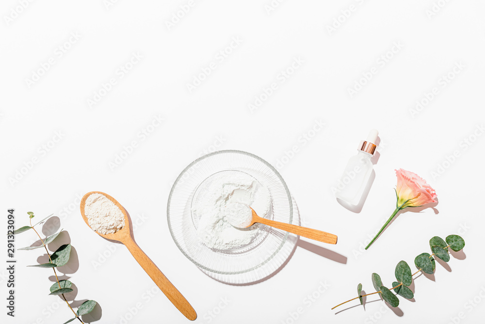 Natural organic cosmetics flat lay composition Natural organic cosmetics flat lay composition