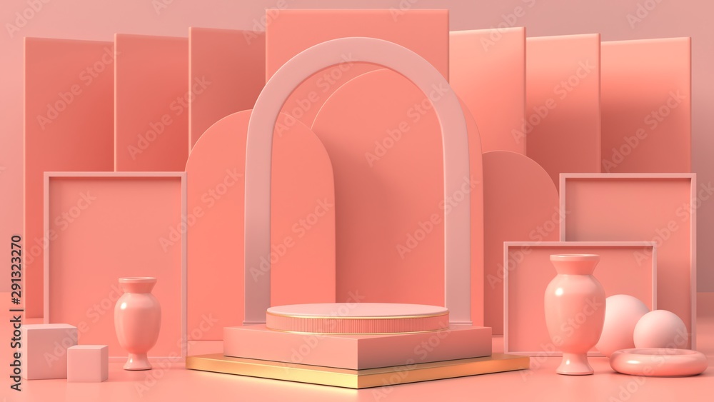 3d render image of pink geometric podium background for product or commercial.3d image of abstract podium background 3d render image of pink geometric podium background for product or commercial.3d image of abstract podium background