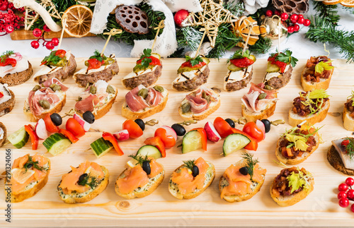 Christmas appetizers on the table