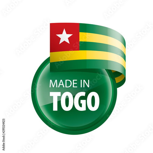 togo flag, vector illustration on a white background.