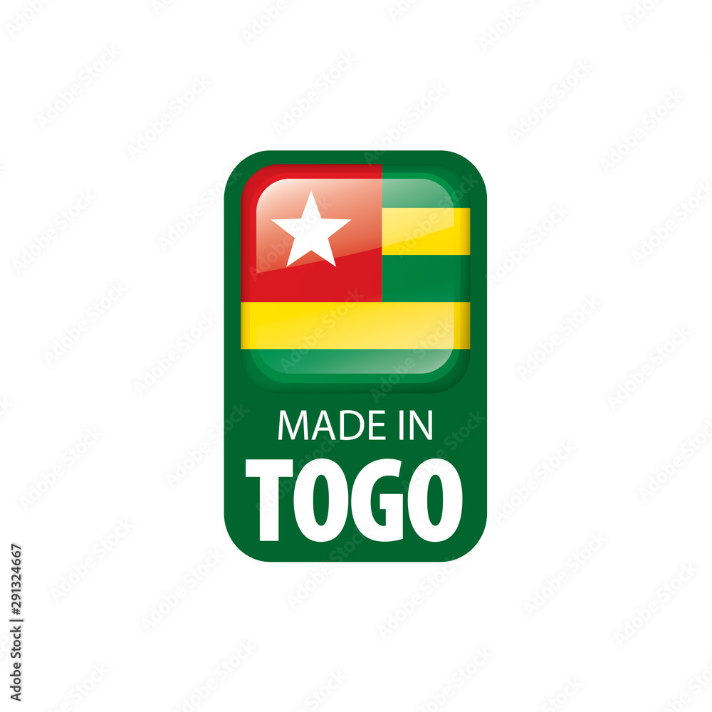 Fototapeta premium togo flag, vector illustration on a white background.