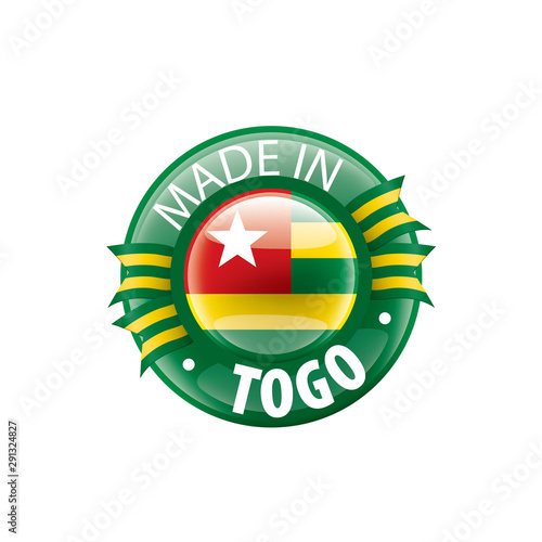 togo flag, vector illustration on a white background.