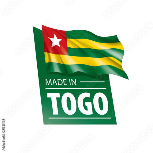 togo flag, vector illustration on a white background.