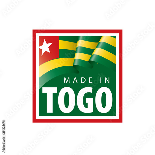 togo flag, vector illustration on a white background.