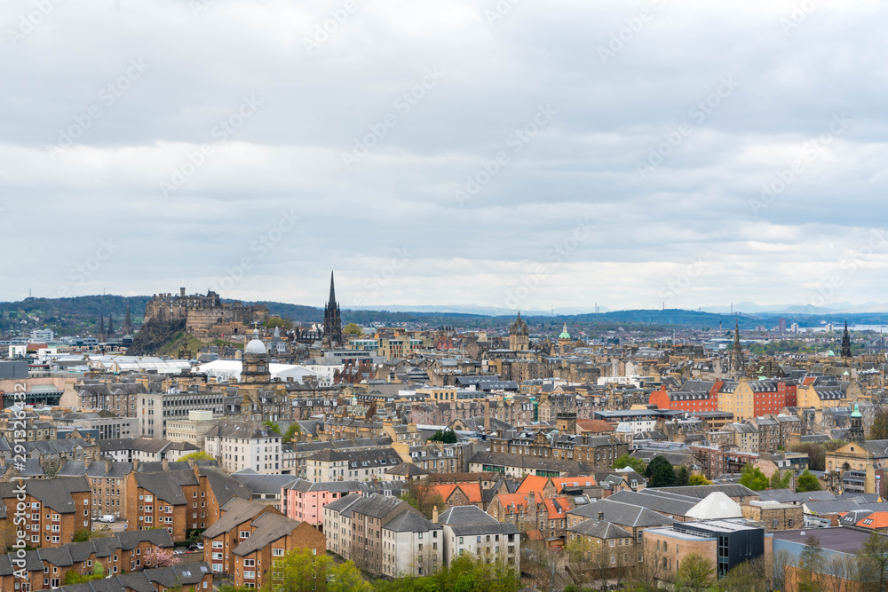 aerial view of Edinburgh Scotland