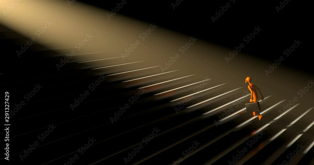 Man walking up the stairs. Way to success loopable 3D animation Man walking up the stairs. Way to success loopable 3D animation