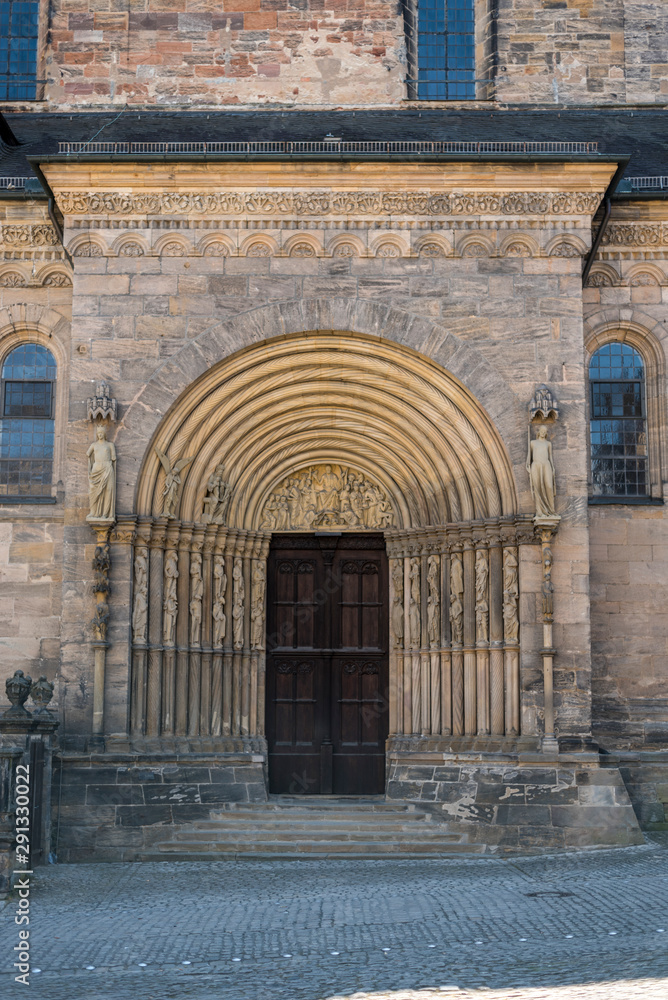 Door of the Cathedral in Bamberg, Bavaria Germany 01