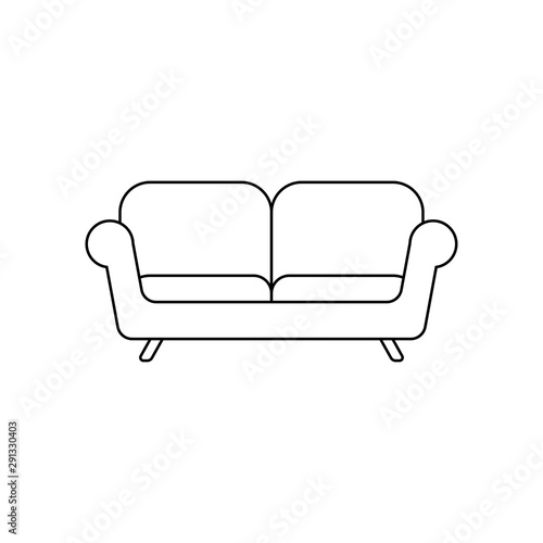 sofa simple icon on white background vector