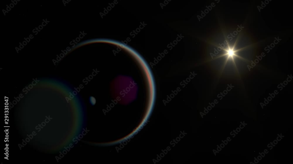 Dark side of Titan, moon of Saturn, backlit by bright sun behind Dark side of Titan, moon of Saturn, backlit by bright sun behind