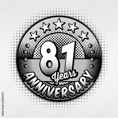 81st anniversary logo. Eighty-one years celebrating anniversary logo. Vector and illustrations. 