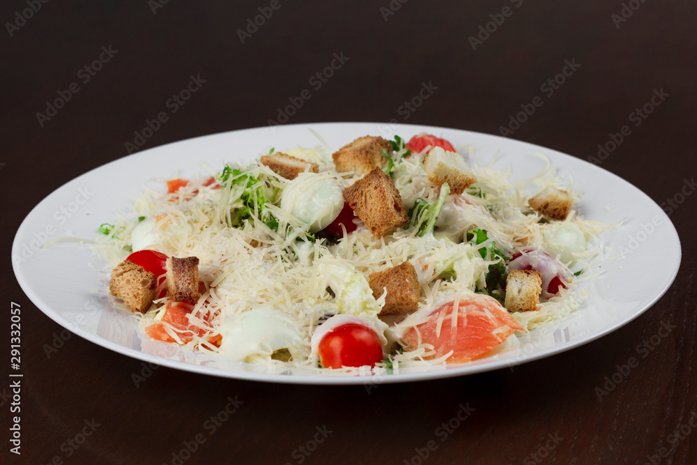 salmon and vegetable salad with parnisan salmon and vegetable salad with parnisan