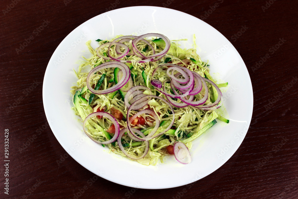 salad with chopped vegetables in vegetable oil salad with chopped vegetables in vegetable oil